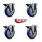 Service Caster 5'' Blue Poly Wheel Swivel Bolt Hole Caster Set with Posi Lock Brakes, 4PK SCC-BH20S514-PPUB-BLUE-PLB-4 - alternate 4